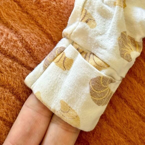 KicKee Pants Prints Bamboo & Natural Leopard & Croissants Footie with Snaps 9-12 - Picture 5 of 12